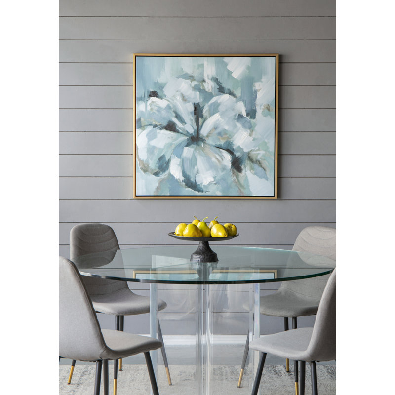 39,5 "x 39,5", peinture à l'huile moderne, art mural encadré carré pour le bureau de la salle à manger du salon