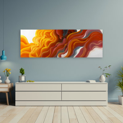 Toile orange fumée colorée - décor de salon moderne