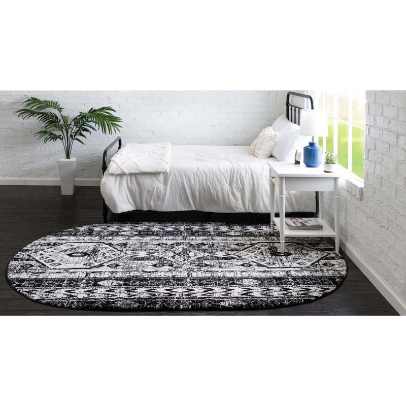 Wenden Ikat Indoor Rug, Oval 5' x 8'