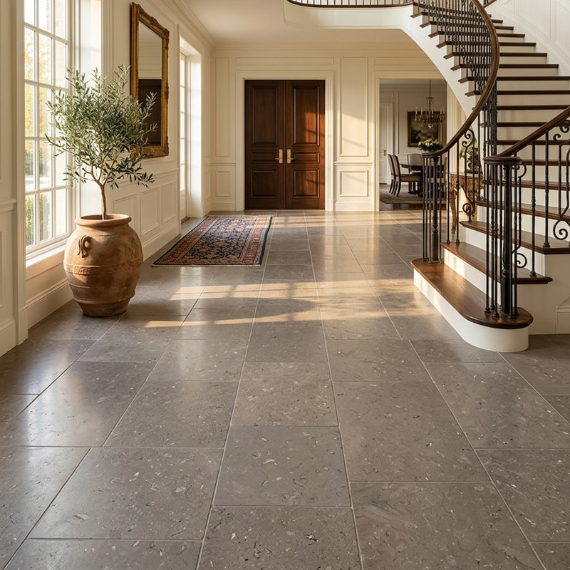Caspian Brown Leathered 12x24 Limestone Tile