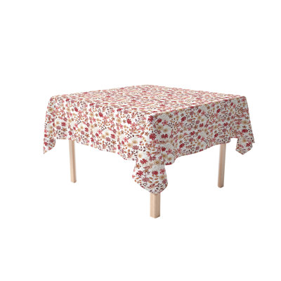 Square Floral Cotton Twill Tablecloth