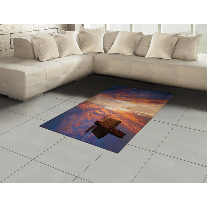 Fantasy High Density Long Fiber Poly Threads Decorative Area Rug Carpet, Rectangle 4' x 5'8"