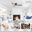 Ventilateur de plafond de 52 pouces avec lumière, 3 pales en bois, télécommande, moteur à courant continu réversible pour le salon (noir + noyer foncé)