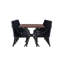 Trista 6 Person Dining set - a Rectangular Wooden Dining Table with Metal Legs and a Set of 6 Quilted Ring Knocker Velvet Dining Chairs for Dining Room - Modern Dining Table Set-505224584