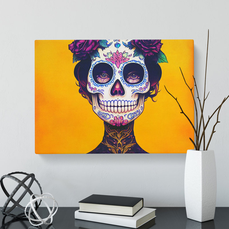 Sugar Skull Woman Vol.3 - Wrapped Canvas, 50cm H x 76cm W x 3cm D