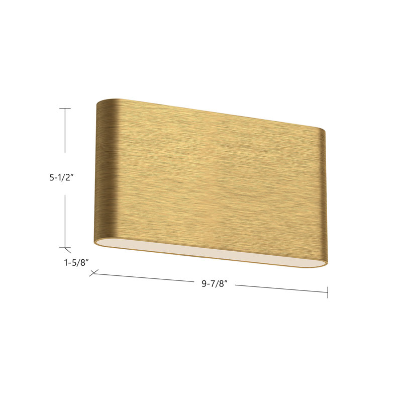 Slate Wall Sconce, LED, Frosted Glass, 5.5" H, White, 5.5" H x 9.875" W x 1.625" D
