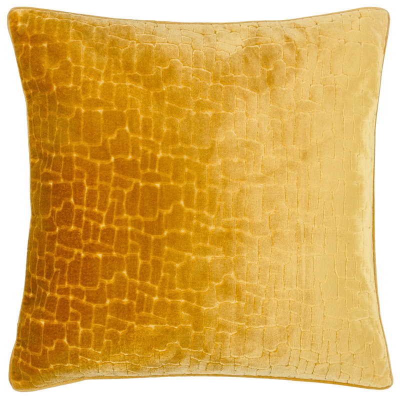 Bloomsbury Geometric Square Throw Cushion, Mustard