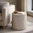 Outdoor LightWeight Concrete Side Table,MGO End Table, Light Gray