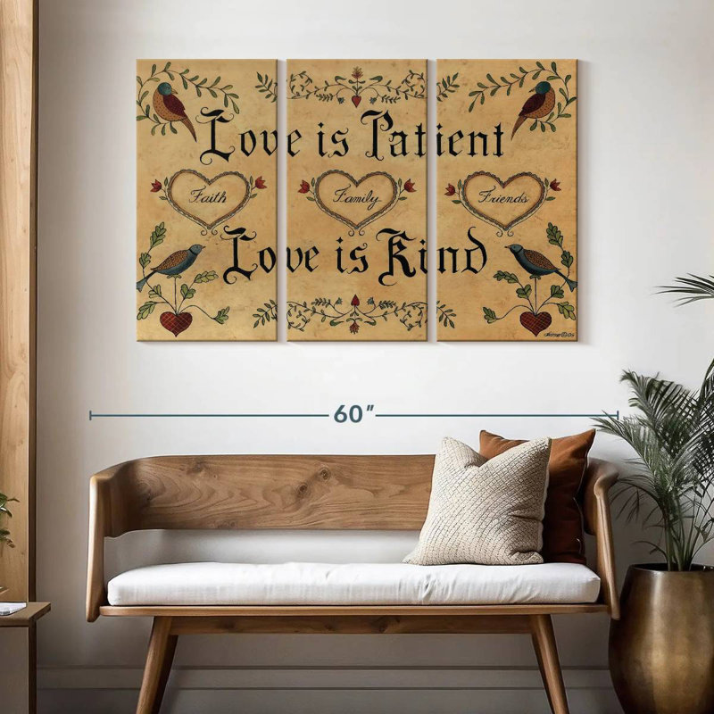 Tergel Love Is patient Kind, H 32 po x l 50 po