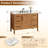 Howes 48" Single Bathroom Vanity in Mango Brown with Grain White Engineered Stone Countertop without Mirror