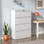 Classeur à dossiers verrouillable blanc en métal pour 4 classeurs, idéal pour le bureau à domicile, compatible avec différents formats, finition et construction robustes.