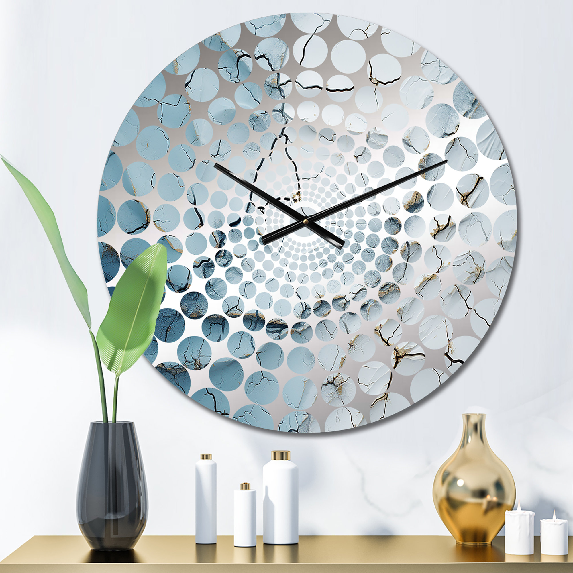 East Urban Home Marchand - Abstract Shapes Wall Clock | Wayfair