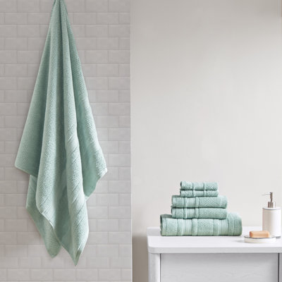 Ensemble de 6 serviettes de bain anti-microbiennes à séchage rapide Adrien Seafoam