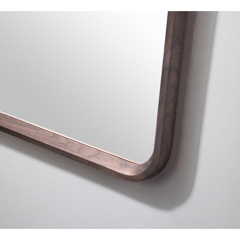 Miroir plat Aliyani, Noyer foncé, 35,5 po x 23,5 po