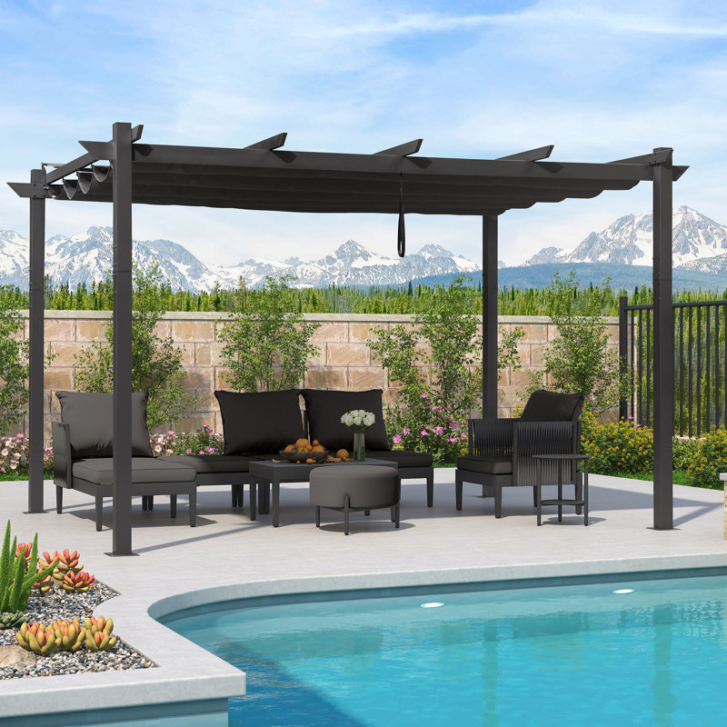 13,12 pi L 9,84 pi. Pergola en aluminium avec auvent
