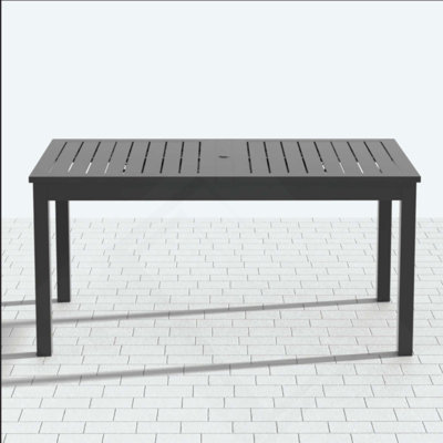 Extendable Aluminum Outdoor Dining Table, All-Weather Patio Table