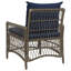  Chaise de jardin avec coussins en rotin gris 60 x 70 x 78 cm