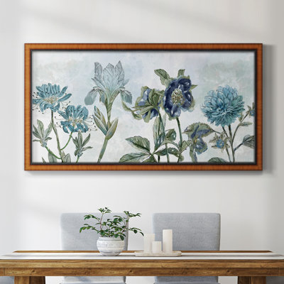 Rétro nuances de bleu - reproduction d'un seul cadre photo sur toile