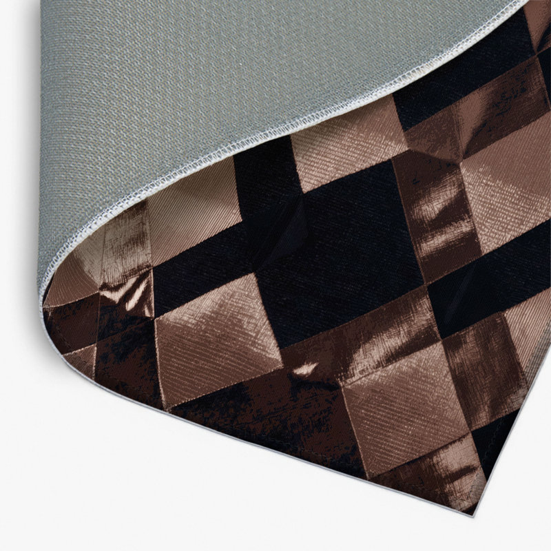 Tapis intérieur / extérieur noir à carreaux, Rectangulaire 2 pi x 3 pi