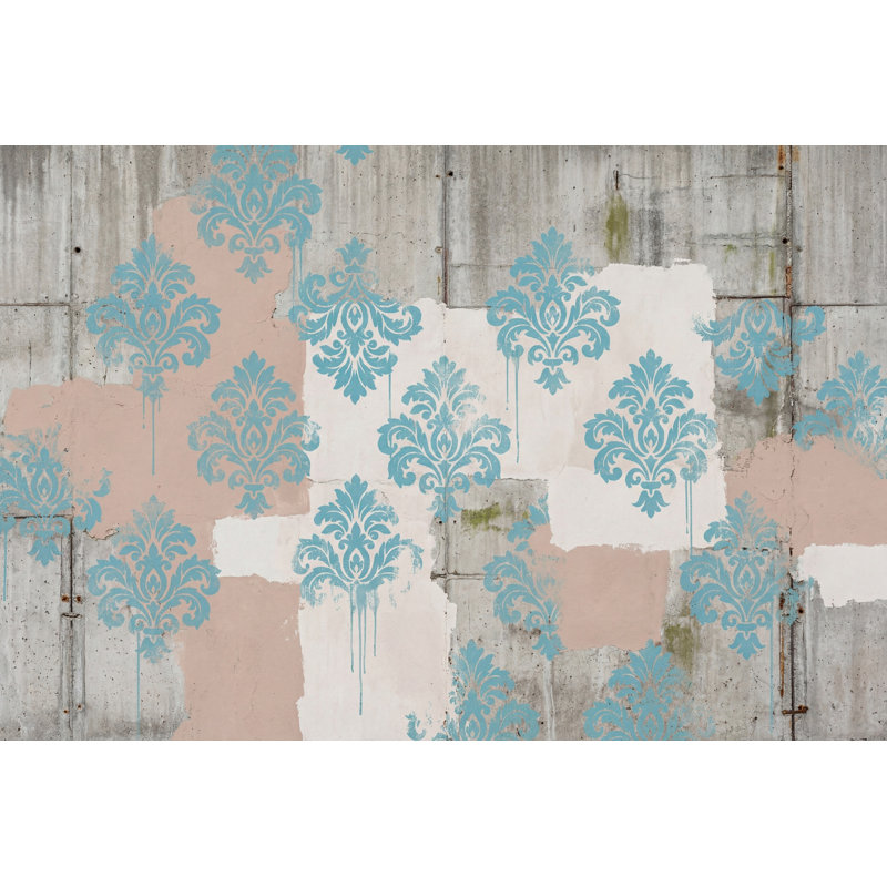Papier peint texturé béton, 140 po x 108 po, Peler et coller