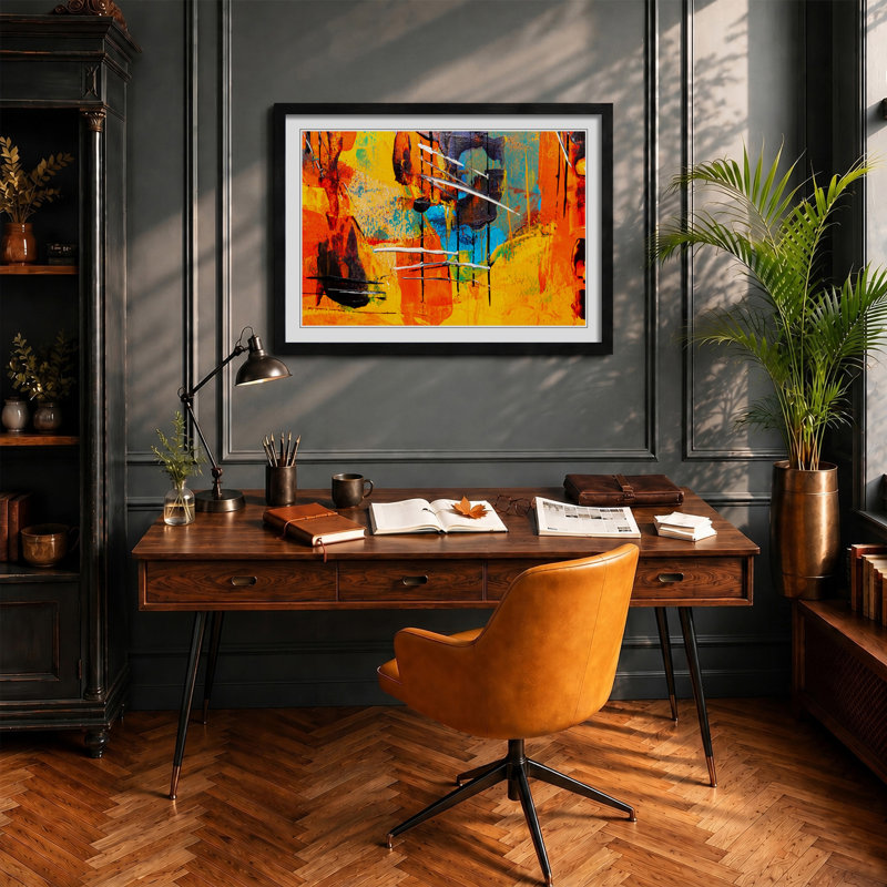 Abstract Vol.474 by S.Johnson - Wall Art, Black, 24cm H x 33cm W x 2cm D