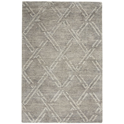 Tapis gris fait à la main Michal