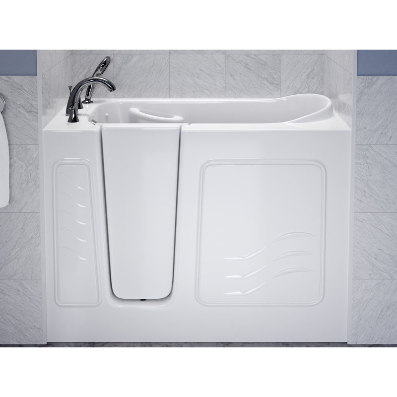 Therapeutic Tubs 26 in. x 53 in. Left Drain Quick Fill Walk-In Soaking Tub in White, Left, White