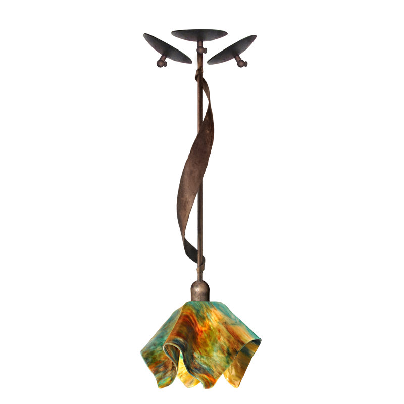 Luminaire suspendu Cowes, Brun avec décorations brunes, Hémérocalle