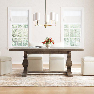 Kinston 78" Solid Wood Trestle Dining Table