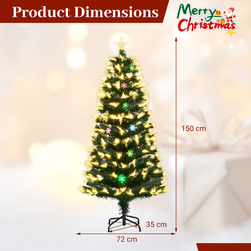Lighted Artificial Christmas Tree, 4.9' H
