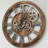 Wall Clock 24" Round Oversized for Living Room decor with Real Moving Gears America Collection-73808859