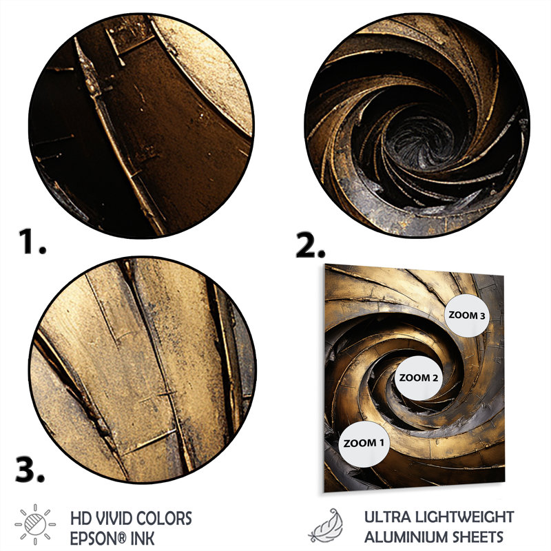 «Pugh - Abstract Spirals», impressions sur métal, H 40 po x l 30 po