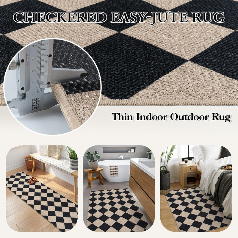 Vilena Herringbone Pattern Washable Area Rug - Chic Textured Design for Living Room, Bedroom, or Entryway Decor