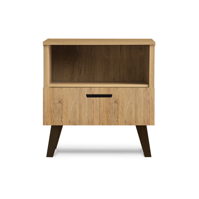 Oakcrest 48cm W Solid Wood Bedside Table