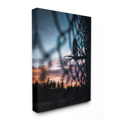 Clôture de basketball Hoop à travers la clôture de chaîne-impression d’art graphique