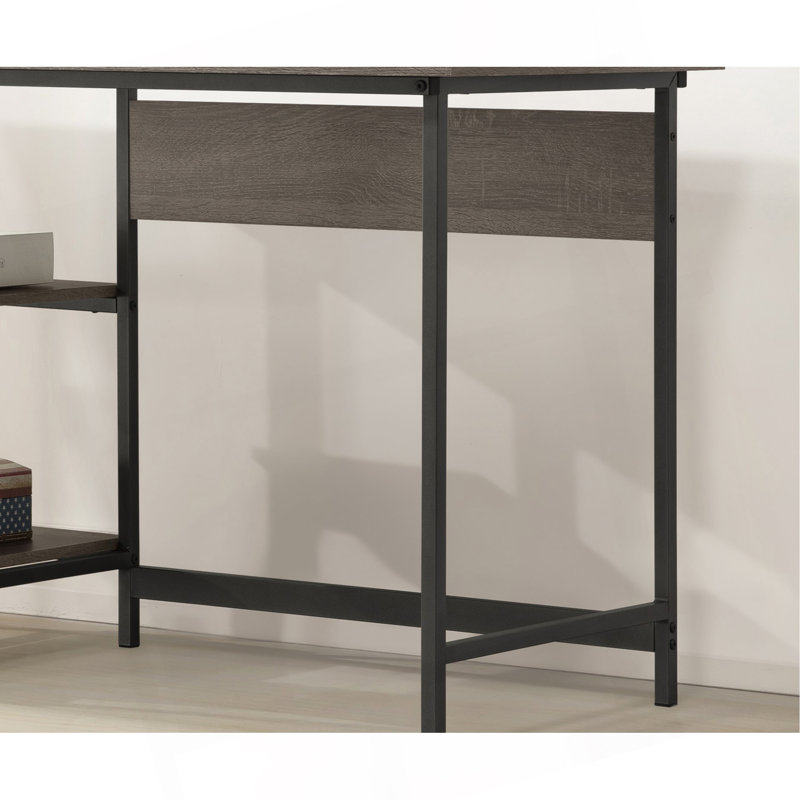 Bureau d'ordinateur gris patiné