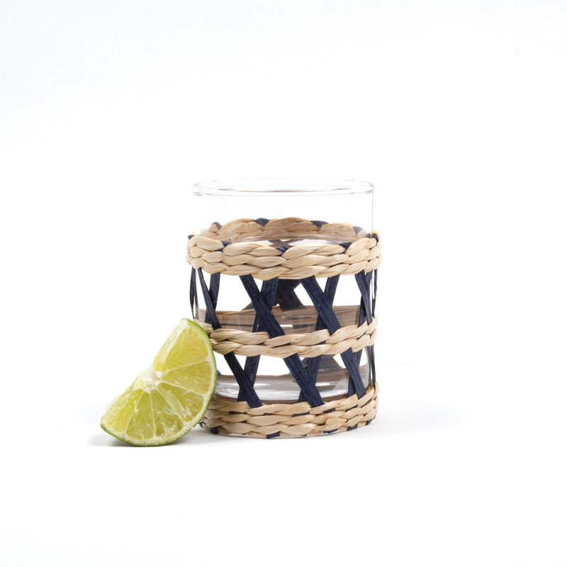 Ensemble de verres assortis 2 pièces Shanlsville, Naturel / bleu marine