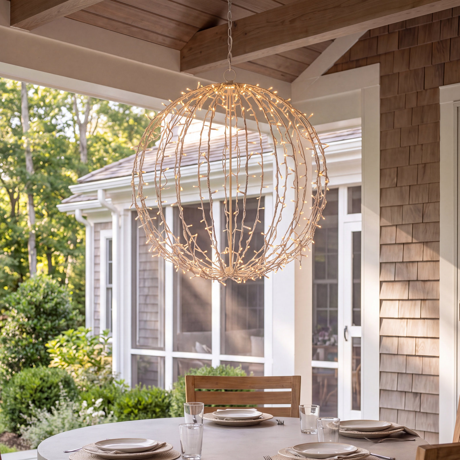 Lighted Christmas Hanging Light Ball, 34" H x 30" W x 30" D