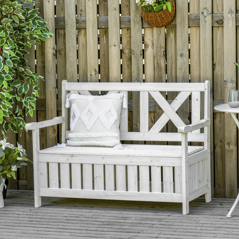 Banc de patio Outsunny, Blanc