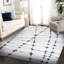 Tapis décoratif blanc à base géométrique tissé noir-289658830