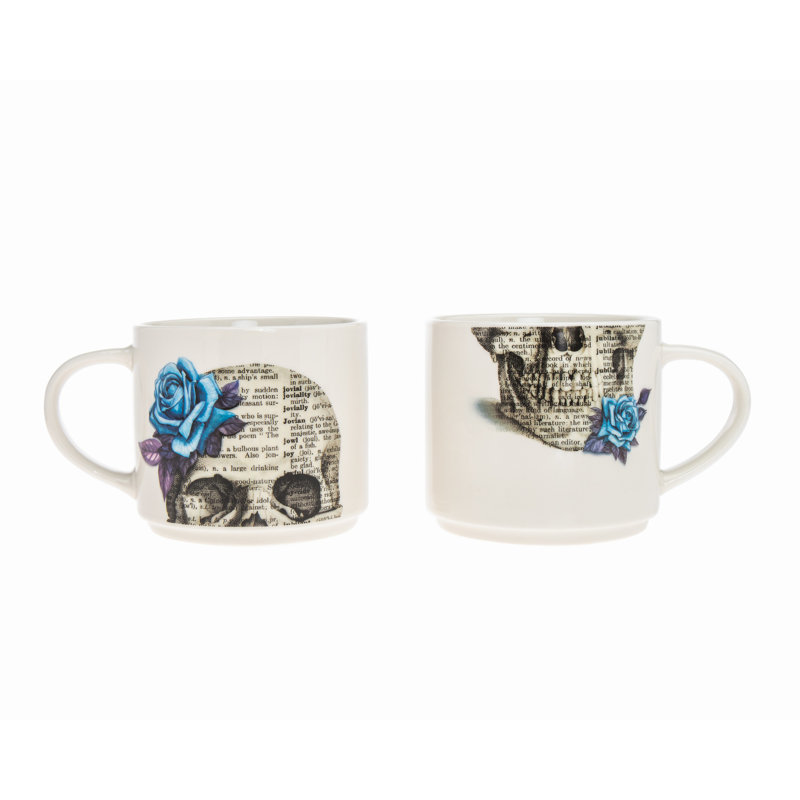 Printed Boho Skull Stacking Mug Set