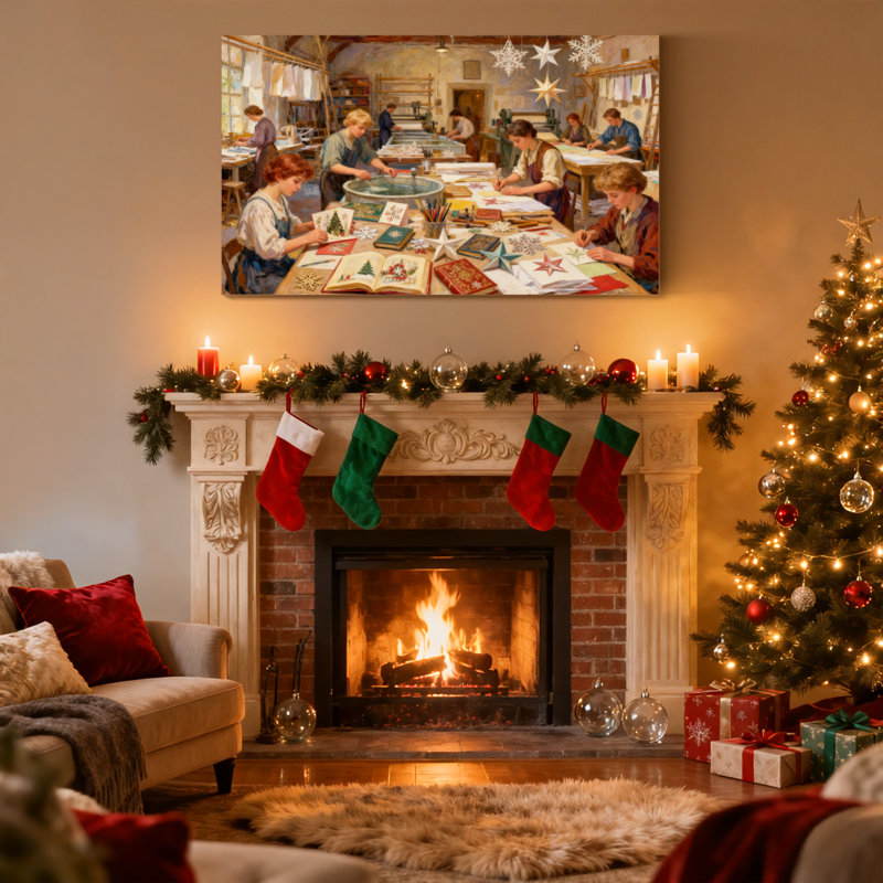 Art de Noël, atelier d'artisanat de Noël, ensemble de 3 impressions sur toile, H 12 po x l 18 po