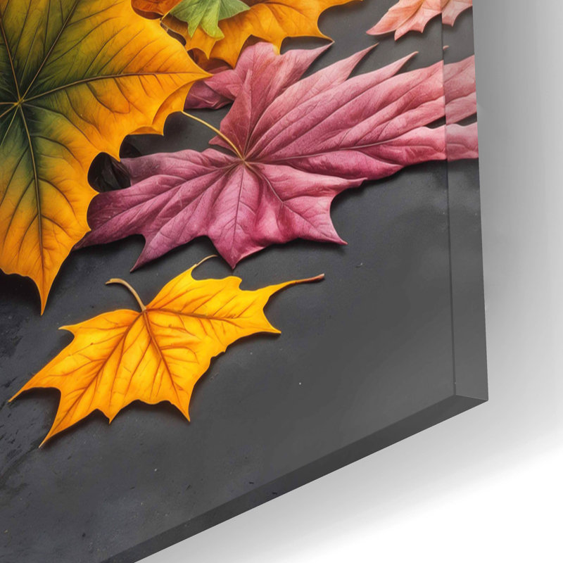  «Fall Landscape Pumpkin 3» par Rey Klimt, art mural en verre acrylique, 12 po x 12 po