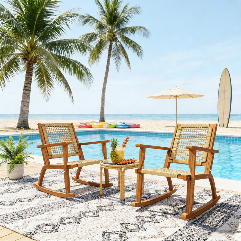 Ensemble de 2 chaises berçantes d'extérieur
