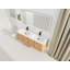 Meuble-lavabo mural avec lavabo en résine et 4 portes à fermeture douce-129462706