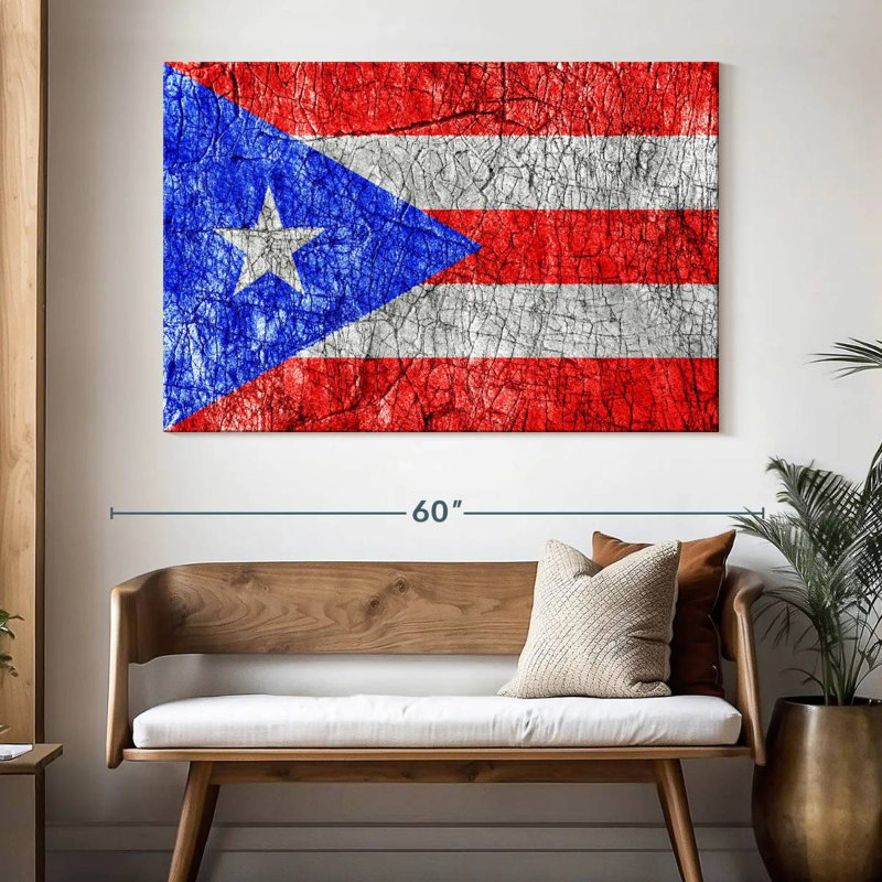 Borges texturé, drapeau de Porto Rico, H 34 po x l 51 po