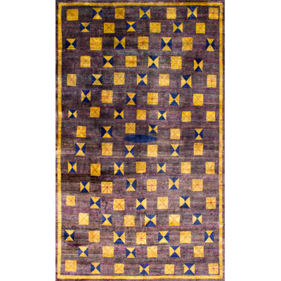 Rumi Geometric Hand-Knotted Silk Rug