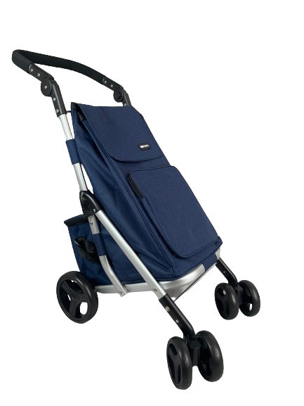 6 WHEEL SHOPPING TROLLEY - NAVY, Navy