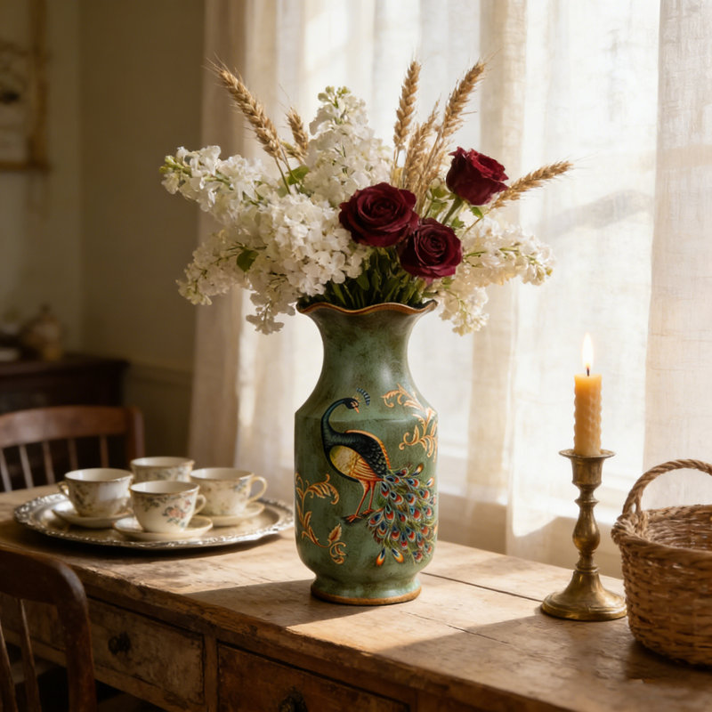 Jakalynn Green 13.31'' Porcelain China Table Vase