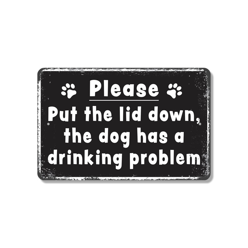 Enseigne en plastique Put The Lid Down 8 po x 12 po